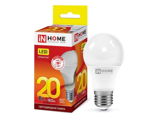 Лампа светодиодная LED-A60-VC 20Вт 230В E27 3000К 1800лм IN HOME 4690612020297