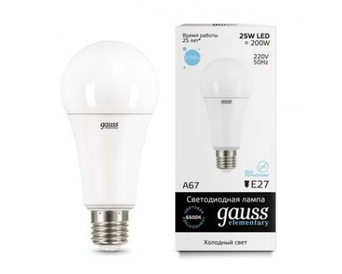 Лампа светодиодная Elementary A67 25Вт E27 6500К Gauss 73235