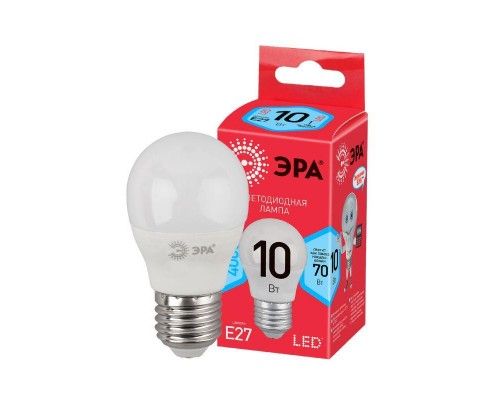 Лампа светодиодная ECO LED P45-10W-840-E27 (диод шар 10Вт нейтр. E27) ЭРА Б0032971
