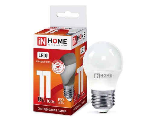 Лампа светодиодная LED-ШАР-VC 11Вт 230В E27 6500К 990лм IN HOME 4690612024943