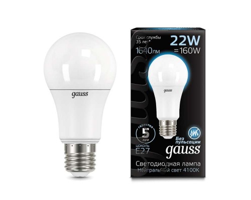 Лампа светодиодная Black A70 22Вт 4100К E27 Gauss 102502222
