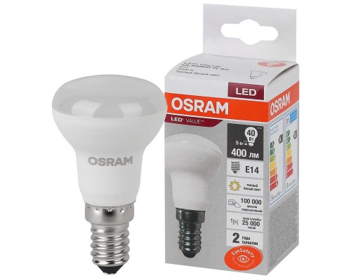 Лампа светодиодная LED Value LVR40 5SW/830 230В E14 10х1 RU OSRAM 4058075582514