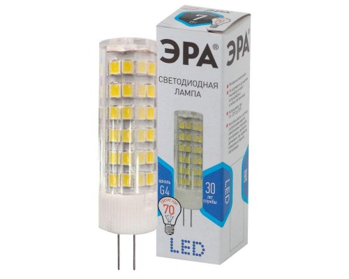 Лампа светодиодная JC-7w-220V-corn ceramics-840-G4 560лм ЭРА Б0027860