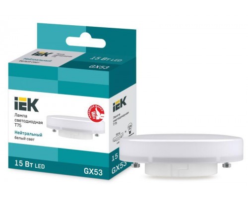 Лампа светодиодная ECO T75 таблетка 15Вт 230В 4000К GX53 IEK LLE-T80-15-230-40-GX53