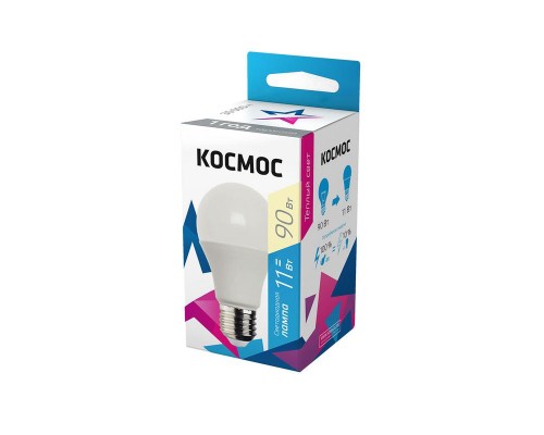 Лампа светодиодная A60 11Вт 3000К E27 220В КОСМОС LkecLED11wA60E2730