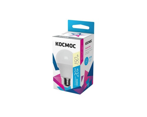 Лампа светодиодная A60 20Вт 3000К E27 220В КОСМОС LkecLED20wA60E2730