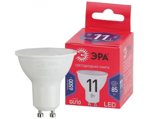 Лампа светодиодная ECO LED MR16-11W-865-GU10 R (диод софит 11Вт холодн. GU10) (10/100/4800) Эра Б0045346