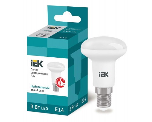 Лампа светодиодная ECO R39 3Вт 4000К бел. E14 270лм 230-240В IEK LLE-R39-3-230-40-E14