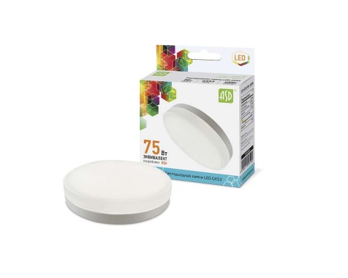 Лампа светодиодная LED-GX53-standard 8Вт таблетка 4000К GX53 720лм 160-260В бел. ASD 4690612005102