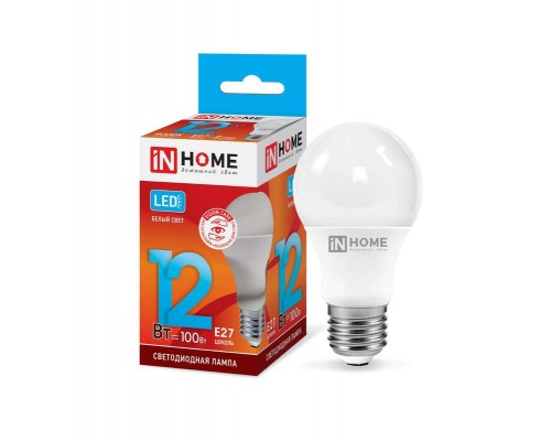 Лампа светодиодная LED-A60-VC 12Вт 230В E27 4000К 1080лм IN HOME 4690612020242