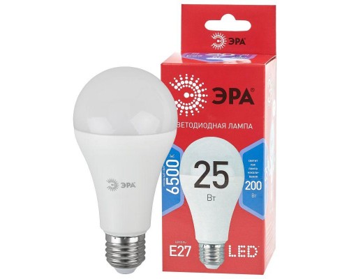 Лампа светодиодная ECO LED A65-25W-865-E27 R (диод груша 25Вт холодн. E27) (10/100/1200) Эра Б0048011
