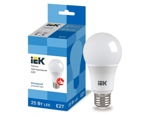 Лампа LED A80 шар 25Вт 230В 6500К E27 IEK LLE-A80-25-230-65-E27