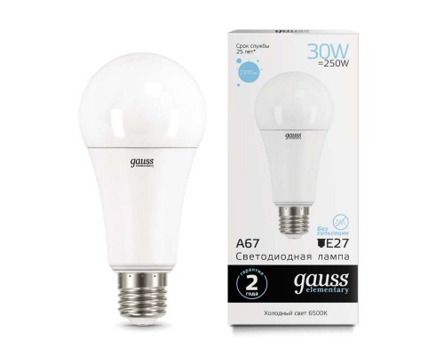 Лампа светодиодная Elementary A67 30Вт E27 6500К Gauss 73239