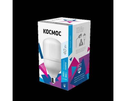 Лампа светодиодная HВтLED 40Вт 220В E27 4500К Космос LksmHWLED40WE2745