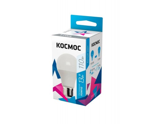 Лампа светодиодная A60 13Вт 4500К E27 220В КОСМОС LkecLED13wA60E2745