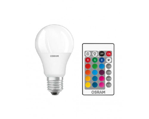 Лампа светодиодная LED Star A 60 9W/827 9Вт грушевидная матовая 2700К тепл. бел. E27 806лм 220-240В RGBW + DIM с пультом диммир. пластик. OSRAM 4058075045675