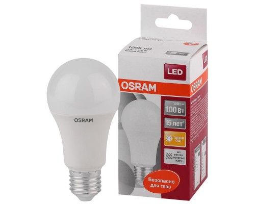 Лампа светодиодная LED Star Classic A 100 10W/827 10Вт грушевидная матовая 2700К тепл. бел. E27 1060лм 220-240В пластик. OSRAM 4052899971578