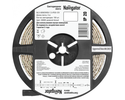Лента светодиодная 71 766 NLS-5050CW30-7.2-IP20-12V R5 7.2Вт/м (уп.5м) Navigator 71766