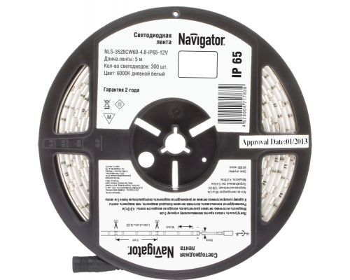 Лента светодиодная 71 763 NLS-3528CW60-4.8-IP65-12V R5 4.8Вт/м (уп.5м) Navigator 71763
