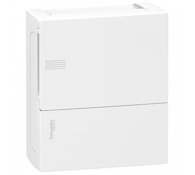 Щит навесной с белой дверью 1 ряд/8 модулей, IP40, 2 клеммы, ( арт. MIP12108)