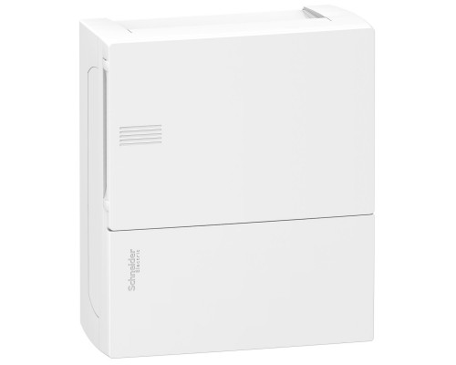Щит навесной с белой дверью 1 ряд/8 модулей, IP40, 2 клеммы, ( арт. MIP12108)