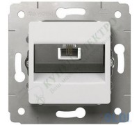 Розетка телефонная+компьютерная RJ11/RJ45, цвет белый, CARIVA (арт. 773640)