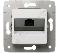 Розетка компьютерная RJ45 1 пост, цвет белый, CARIVA (арт. 773641)