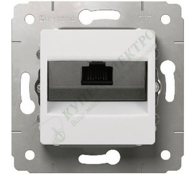 Розетка компьютерная RJ45 1 пост, цвет белый, CARIVA (арт. 773641)