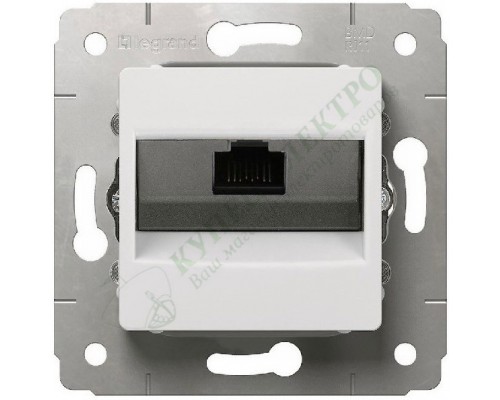 Розетка компьютерная RJ45 1 пост, цвет белый, CARIVA (арт. 773641)