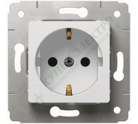 Розетка с заземлением 2К+З, цвет белый, CARIVA (арт. 773659)