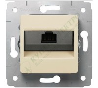 Розетка телефонная+компьютерная RJ11/RJ45, цвет слоновая кость, CARIVA (арт. 773740)