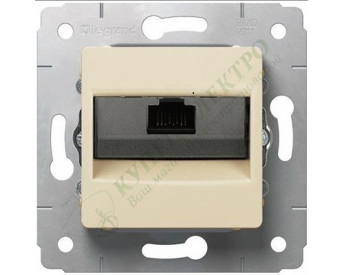Розетка телефонная+компьютерная RJ11/RJ45, цвет слоновая кость, CARIVA (арт. 773740)