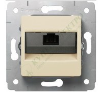 Розетка компьютерная RJ45 одиночная, на захватах, цвет слоновая кость, CARIVA (арт. 773741)