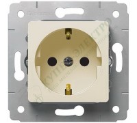 Розетка с заземлением 2К+З, цвет слоновая кость, CARIVA (арт. 773759)