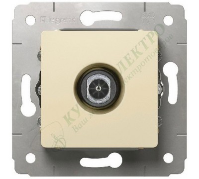 Розетка телевизионная TV 1.5dB звезда, цвет слоновая кость, CARIVA (арт. 773778)