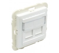 Лицевая панель с суппортом для двух коннекторов RJ45, цвет: белый (арт. 90442 SBR)