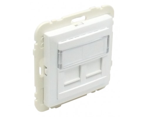 Лицевая панель с суппортом для двух коннекторов RJ45, цвет: белый (арт. 90442 SBR)