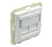 Лицевая панель с суппортом для двух коннекторов RJ45, цвет: лёд (арт. 90442 SGE)