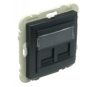 Лицевая панель с суппортом для двух коннекторов RJ45, цвет: серый (арт. 90442 SIS)