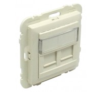 Лицевая панель с суппортом для двух коннекторов RJ45, цвет: бежевый (арт. 90442 SMF)