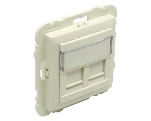 Лицевая панель с суппортом для двух коннекторов RJ45, цвет: бежевый (арт. 90442 SMF)