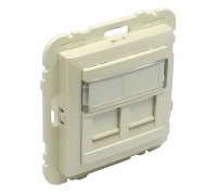 Лицевая панель с суппортом для двух коннекторов RJ45, цвет: жемчуг (арт. 90442 SPE)