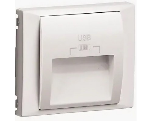 Лицевая панель для двойной розетки USB, цвет: белый (арт. 90673 TBR)