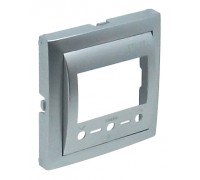 Лицевая панель с суппортом для двух коннекторов RJ45, цвет: алюминий (арт. 90442 SAL)