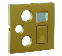 Лицевая панель для мультимедийных розеток R-TV-SAT-RJ45/R-TV-SAT-RJ45-SC, цвет: золото (арт. 90770 TDU)