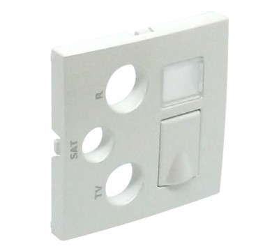 Лицевая панель для розеток R-TV-SAT-RJ45/R-TV-SAT-RJ45 - SС, цвет: лёд (арт. 90770 TGE)