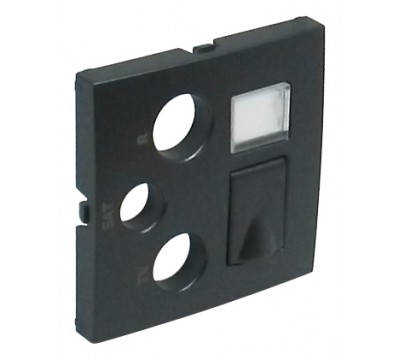 Лицевая панель для розеток R-TV-SAT-RJ45/R-TV-SAT-RJ45 - SC, цвет: серый (арт. 90770 TIS)