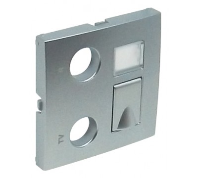 Лицевая панель для мультимедийных розток R-TV-RJ45/R-TV-RJ45-FO, цвет: алюминий (арт. 90774 TAL)