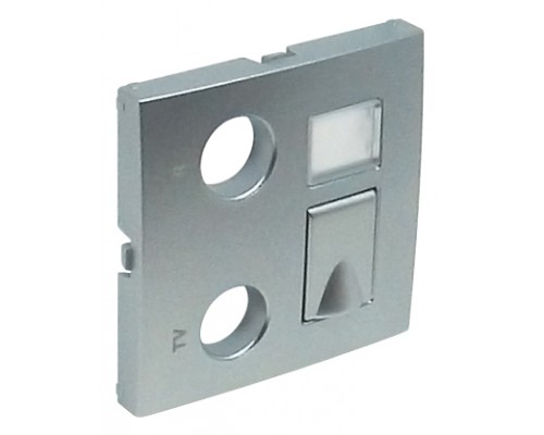 Лицевая панель для мультимедийных розток R-TV-RJ45/R-TV-RJ45-FO, цвет: алюминий (арт. 90774 TAL)