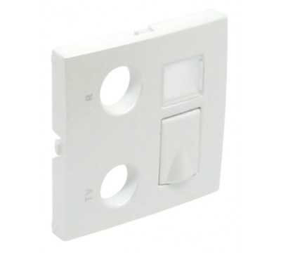 Лицевая панель для мультимедийных розток R-TV-RJ45/R-TV-RJ45-FO, цвет: белый (арт. 90774 TBR)